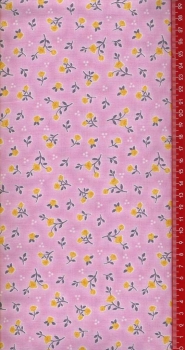 gelbe Blumen auf rosa und kleine weiße Punkte