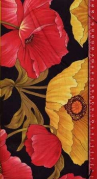 Flower Show große rote und gelbe Blumen, 80 x 110 cm