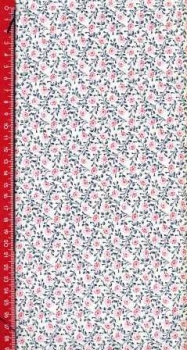 Quilters Collectible - blaue Ranken rote Blüten