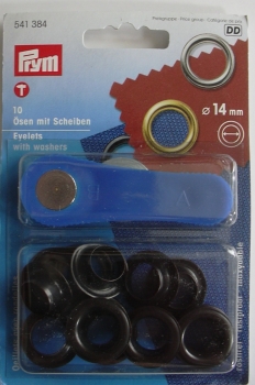 Ösen mit Scheiben 14 mm brüniert , 10 Stück