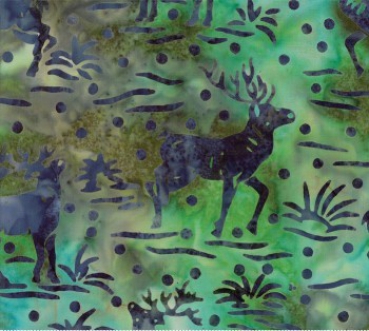 BEAR CREEK-Hirsche im Wald, grüntöne