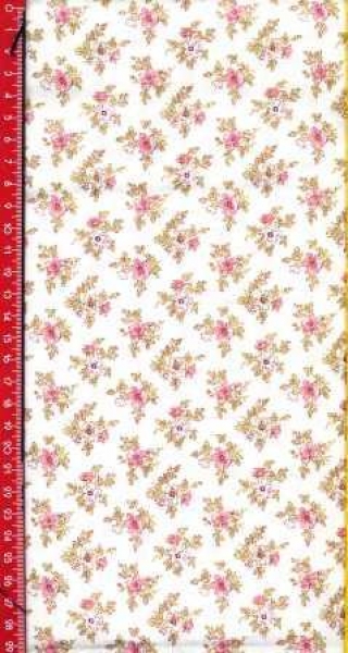 Quilters Collectible - apricot Sträuße auf beige
