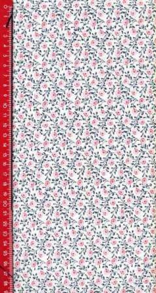 Quilters Collectible - blaue Ranken rote Blüten
