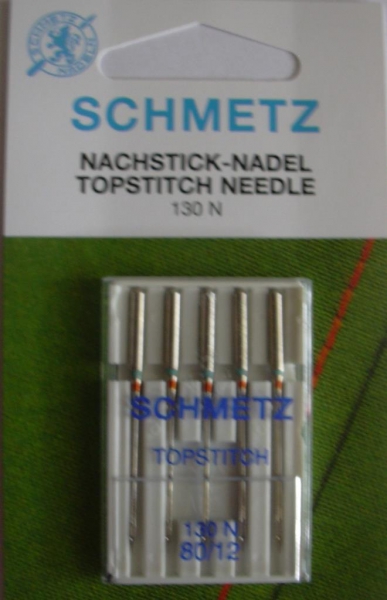 Schmetz Nähmaschinennadel Topstitch 130 N 80/12, 5 Stück