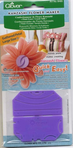 Kanzashi Blumen Schablone,gekräuselte Blüte, 75 mm