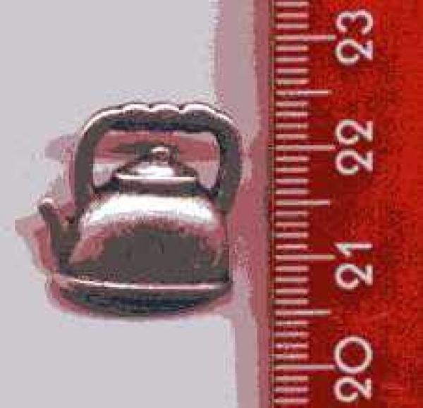 Schmuckknopf Alt Silberf. Teekessel