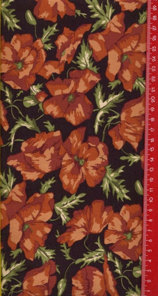 Block Party - Large Black Rust Floral