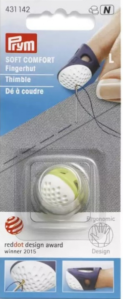 Fingerhut prym.ergonomics L, hellgrün-weiss