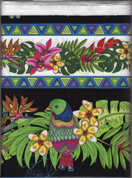 bunte Vögel und Pflanzen, 24 x 110 cm