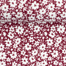 Viola, Viskose Webware, Streublumen, weiß, bordeaux