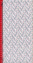 Quilters Collectible - blaue Ranken rote Blüten
