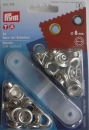 Ösen mit Scheiben 8 mm, 24 Stück, silberf.